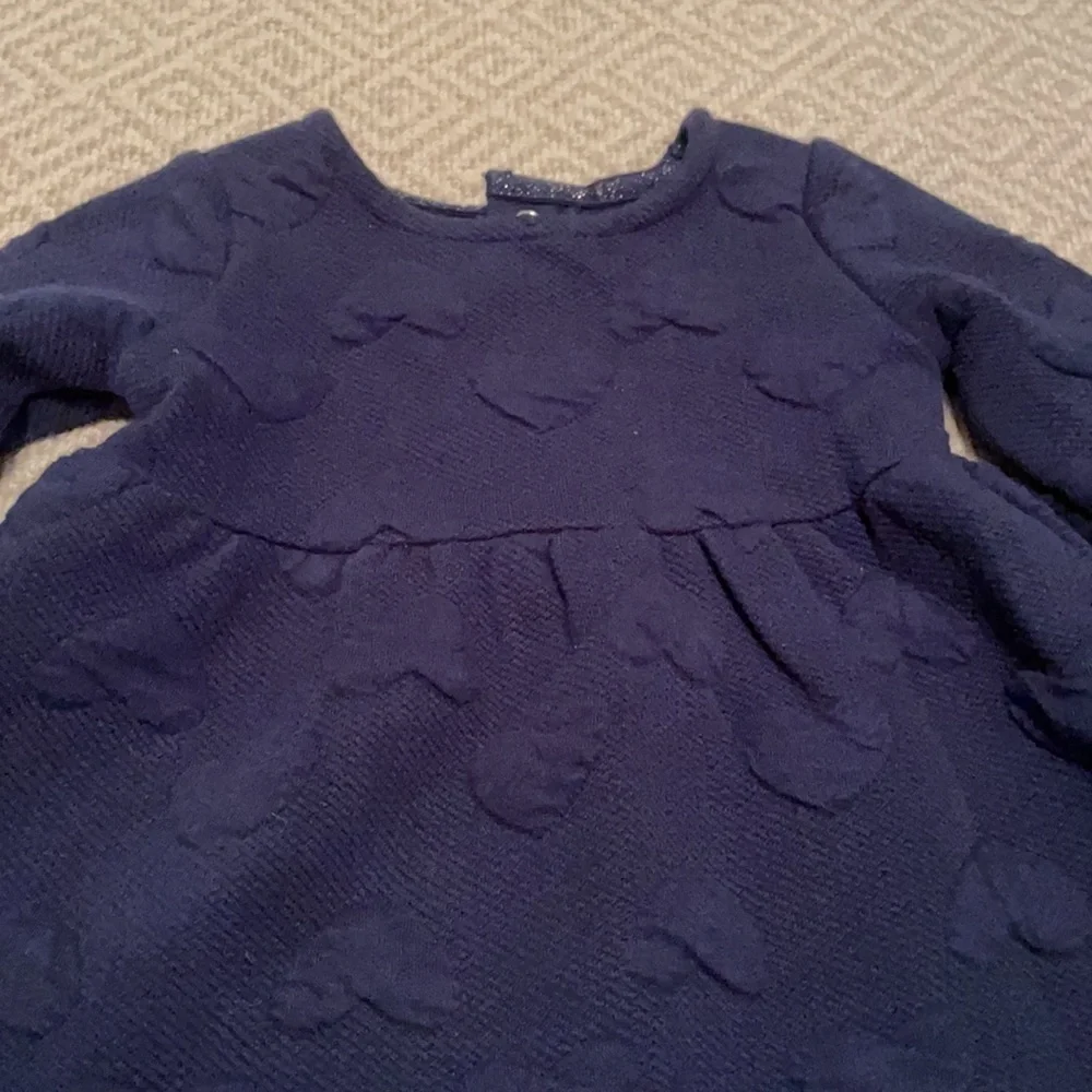 Carter's Navy Blue Long Sleeve Heart Dress 6M